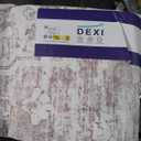 DEXI Area Rugs for Living Room, 8x10 Washable Low Pile Vintage Traditional Rug for Bedroom, Non Slip Large Indoor Carpet for Dining Office Nursery, Orange White