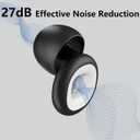 Earplugs for Motorcycles| Concert | - 27dB Noise Reduction, Super Soft Reusable Silicone Ear Plugs for Sleeping Noise Cancelling, Concerts, Motorcycles and Travel (Black White)
