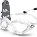 Otionus Swim Goggles, Polarized Adult Swimming Goggles Bungee Strap No Hair Pulling Anti-fog Pool Goggles for Men Women