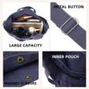 Canvas Tote Bag For Women inside out bag Crossbody Handbag with Adjustable Strap and Coin Purse for Work,Travel,Grocery