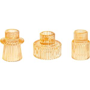 WELLIFE 3 Pcs Gold Glass Candle Holder, Taper Candle Holder, Gold Candlestick Holders for Party, Wedding Decorations, Table Centerpieces and Thanksgiving