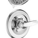 9-Setting Rain Shower Faucet Trim Kit Compatible with 13/14 Series, High Pressure 5.5" Round Rain Shower Head& Tub Handle Set, Chrome (Valve& Catridge Not Inclued)