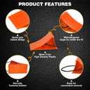 Wheel Chocks, 4 PACK Heavy Duty Wheel Chocks for Car with Rope for Easy Removal, Durable, Non-Slip, Hard Plastic Tire Stopper Blocks for RV, Camper, Trailer, Effective in Keeping Your Vehicle in Place (Orange)