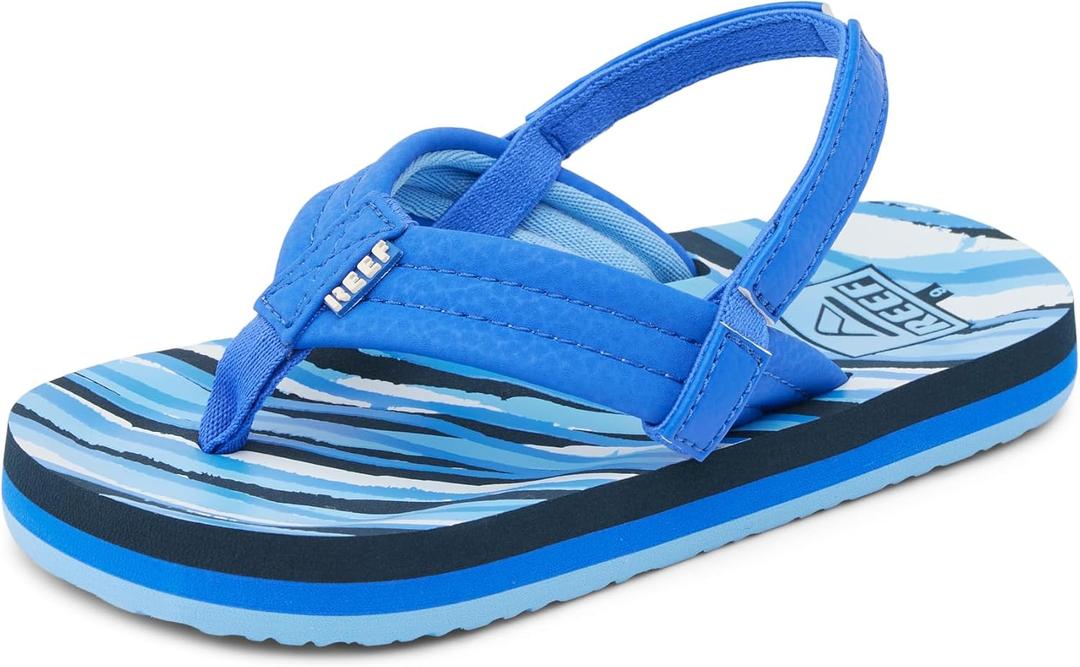REEF Boys Toddler/Little Kid Ahi Beach Flip Flop, Soft Cushion Footbed, Water Friendly (Blue)