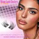 Geeneiya Natural Lash Clusters D Curl Eyelash Clusters 12+14MM Wispy Cluster Eyelash Extensions Short Individual Lashes Extension for Beginners, Soft Thin Band