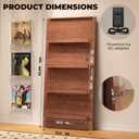 BROTTAR 63" Vinyl Record Storage, 3-Color LED Lights Display Shelf, Brown, 31.5 x 63 x 7.9 inches