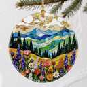 Vibrant Mountain & Wildflowers Christmas Ornaments: Christmas Tree Ornaments & Holiday Decor  Perfect Holiday Presents & Gift Ideas for Friends, Coworker, Family, and Nature Lover