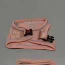 BELLA & PAL Dog Harness for Small Dogs, Medium, Coral Pink, Animal Harness with Leash Set, No Pull, Step in Design, Reflective Strip, Lightweight Mesh, Harness for Extra Small Dogs, Size: M