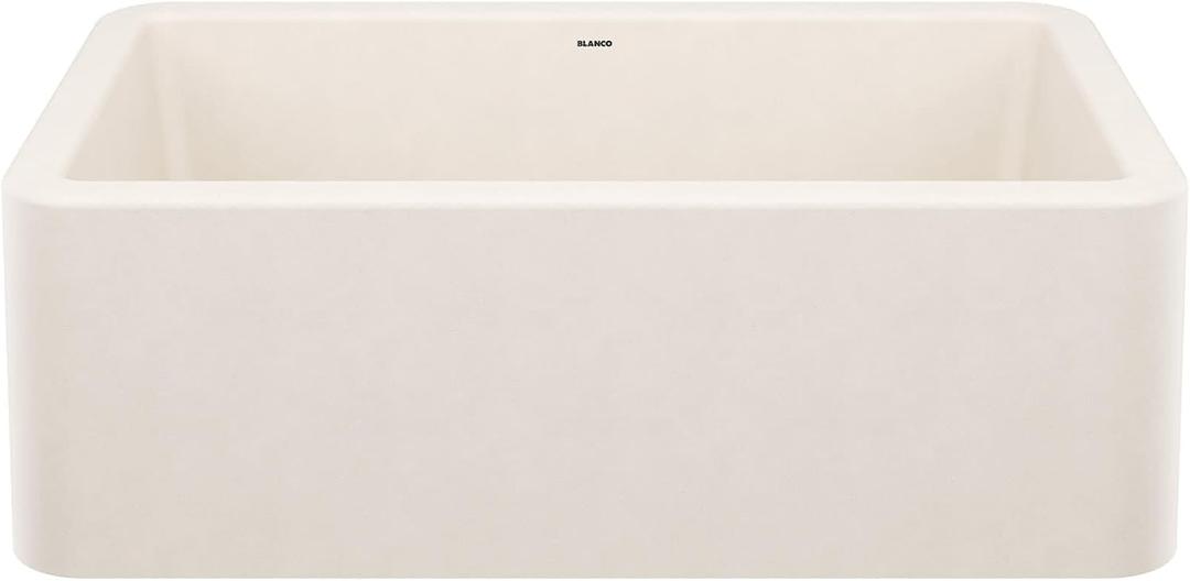 BLANCO 443076 IKON SILGRANIT Apron-Front Farmhouse Kitchen Sink, 30" L x 19" W - Soft White