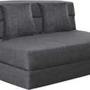 Queen Size Folding Sofa Couch Memory Foam with 2 Pillows Sleeper Chair Lazy Couch Triple Futon Convertible Guest Beds, Washable Cover,Dark Gray (Darkgray)