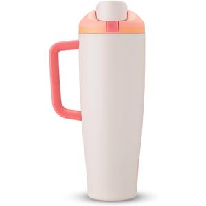 Owala FreeSip Tumbler - Stainless Steel-40-oz.-Orange/Tan(Sparkling Sherbet)