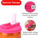 4pcs Soda Can Lids with Straws, Silicone Plastic Soda Can Covers Reusable Kitchen Tools Fits Standard Canned Beverage Beer Juice (Blue, Black, Gray, Rose Red)