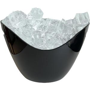 Insulated Ice Bucket for Parties 8L, Large Champagne Bucket for Cocktail Bar, Acrylic Ice Bucket (Black)
