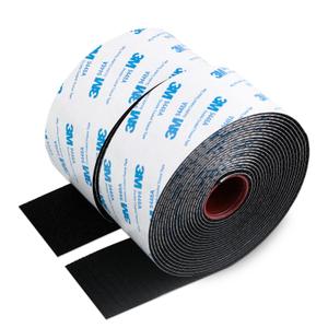 Hook and Loop Tape with 3M Super Sticky Self Adhesive 9448A 2" x 16.5Ft Black Heavy Duty Interlocking Nylon Fabric Fastener Strip for Home Office Organization Deco DIY Projects