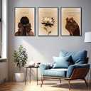 3Pcs Trend Black Girl Canvas Wall Art Christian Bible Verse Poster Prints Abstract Fashion Lotus Flower Pictures Wall Decor for Living Room Bedroom Home Decoration Unframed (12x16, beige)