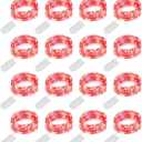 MUMUXI 16 Pack 10 ft Fairy Lights Battery Operated, 30 LED Mini String Lights Waterproof Copper Wire Firefly Starry LEDs for DIY Wedding Party Mason Jars Christmas Decorations, Red