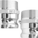 3" Aluminum Camlock Type F300, Cam & Groove Hose Fittings Male Adapter x Male NPT Thread Cam Lock Fittings Coupling, Pack of 2