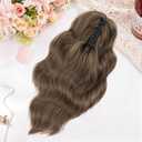 FREEMEIGE Claw Clip Ponytail Extension Short Wavy 16" Synthetic Ponytail Extension Clip in Pony Tails Hair Extensions for Women Fluffy Natural Looking Hairpiece for Daily Use