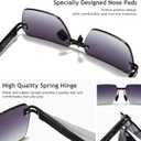 SUNGAIT Rimless Rectangle Sunglasses Square Frameless Shades for Men Women Y2K Vintage UV Protection