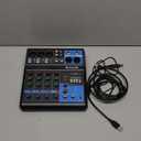 Mini audio DJ mixer Sound Board Console System,5 Channel 48V Phantom Power with Bluetooth USB MP3 Stereo live DJ Studio Streaming for professional recording party KTV stage