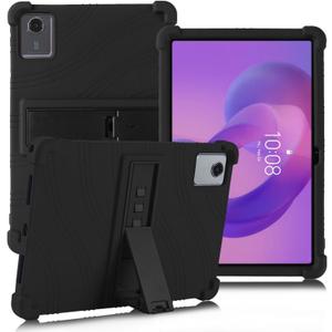 ATOOZ for Lenovo Tab M11 Case 11 Inch (TB330F/TB331),Soft Silicone for Lenovo Idea Tab 11 Tablet Case Kids 2025 (TB336F/TB335F) with Stand (Black)