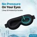 3D Cooling Gel 6oz Weighted Eye Mask for Sleeping & Screen Fatigue Relief, Ice Cold Compress Sleep Mask for Migraines, Headaches & Eye Strain, 100% Blocking Contour Eye Mask for Better Rest, Blue