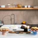 The Cake Stand 10 Inch Gloss Ceramic Pedestal Cake Stand, Modern Footed Dessert Stand for Cakes, Cupcakes, Cookies & More (Black)