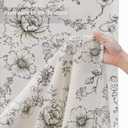 Farmhouse Floral Cotton Shower Curtain, Vintage Black Pattern Rustic Shower Curtains for Bathroom, 72x72