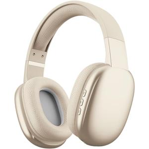 Gabba Goods Wireless Over Ear Bluetooth Headphones with Microphone - Wireless Headset -Noise Reduction - Bluetooth, Wired,Built in Micro SD for Travel, Home, Work TV,PC,Gaming,Cellphone (Beige)