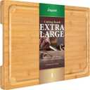 Extra Large Cutting Board, 16" Bamboo Cutting Boards for Kitchen with Juice Groove and Handles Kitchen Chopping Board for Meat Cheese board Heavy Duty Serving Tray, L, Empune