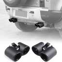 Dual Exhaust Tips Pipe Trim for 2020 2021 2022 2023 L@nd Rover Defender 90 110 Accessories, Carbon Fiber & Stainless Steel Tail Muffler Double Outlets End Pipe (Matte)