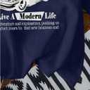 Women's Graphic Letter Tee Crew Neck Drop Shoulder Trendy Summer T Shirt Short Sleeve Vintage Car Print Top (Blue, XXL)