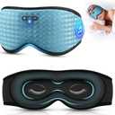 3D Sleep Mask with Bluetooth Headphones, Sleeping Headphones for Side Sleepers, Zero Eye Pressure, Adjustable Sleep Eye Mask, UltraThin Stereo Speakers Perfect for Sleeping Peacock Blue