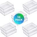 10 Pack Clear Acrylic Card Storage Boxes with Lids 3 1/2" L x 2 1/2" W x 1" H Baseball Card Storage Box, Sports Card Boxes, Magic Card Storage Box and Playing Card Case Made in USA