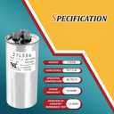 27L556BZ3 27L556 Round Capacitor 70 7.5 uF MFD 370 Volt Dual Run Capacitor for HVAC AC Motor and Fan