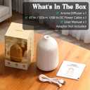 Essential Oil Diffuser, 100ml Aromatherapy Diffuser, Mini Ultrasonic Diffuser for Essential Oil, Home, Office, Cool Mist Humidifier with 7 Led Light, Auto Shut-Off, White