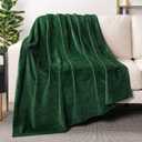 PAVILIA Soft Fleece Forest Green Throw Blanket for Couch, Lightweight Plush Warm Blankets for Bed, Fuzzy Cozy Flannel Blanket Throw for Sofa, Travel, Jacquard Pattern, Emerald Green, 50x60 inch