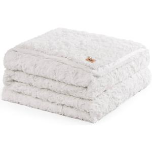 UGG Adalee Faux Fur Full/Queen Blanket for Bed, Soft Fuzzy Blanket, Warm Large Throw for Couch, Washable Full or Queen Bedding, Luxury Bedroom Decor, 90" x 90", Natural White