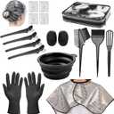 19 Pcs Professional Hair Bleach Kit Hair Coloring Products with Hair Dye Brush, Hair Color Bowl, Hairclips, Applicator, Earmuffs for Hair Highlighting and Hair Coloring at Home