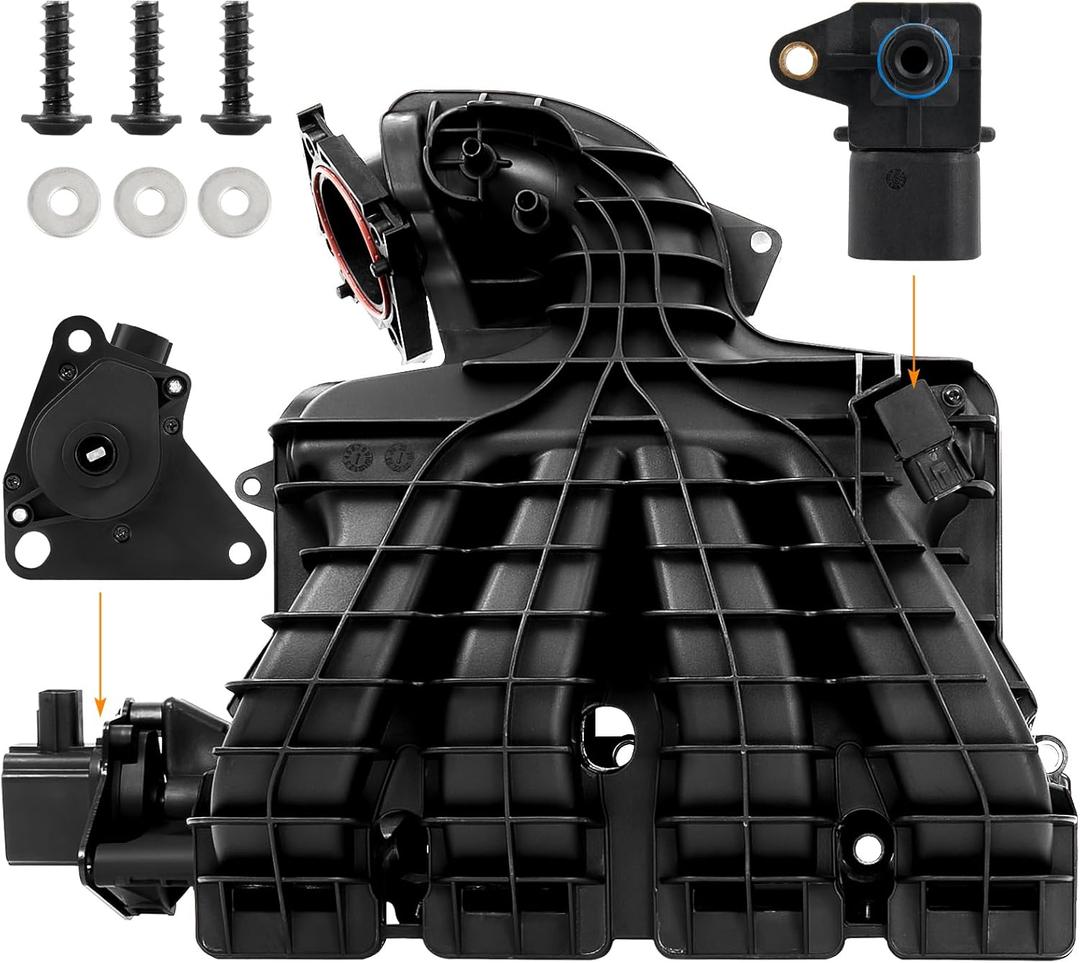 Engine Intake Manifold with Runner Control Valve and Air Pressure Sensor Compatible with 2009-2017 Dodge Jeep Chrysler-Avenger Caliber Journey Compass Patriot 1.8L 2.0L 2.4L Replace#4884495AK