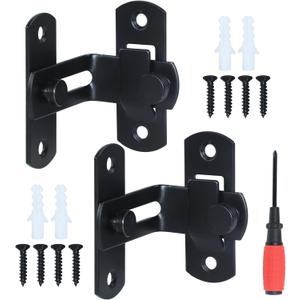 2 Pack 90 Degree Flip Barn Door Lock for Barn Door, Pet Door, Bathroom, Outdoor, Garage, Garden, Window, Sliding Door for Protect Your Safety and Privacy, Rugged and Corrosion Resistant