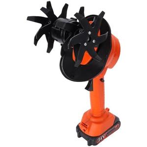 24V Cordless Electric Tiller with 2 Rechargeable Batteries, Handheld Garden Cultivator for Soil Aeration, Weeding, Lawn Trenching | Mini Hand Tillers for Gardening | Hand Held Battery Powered Tiller