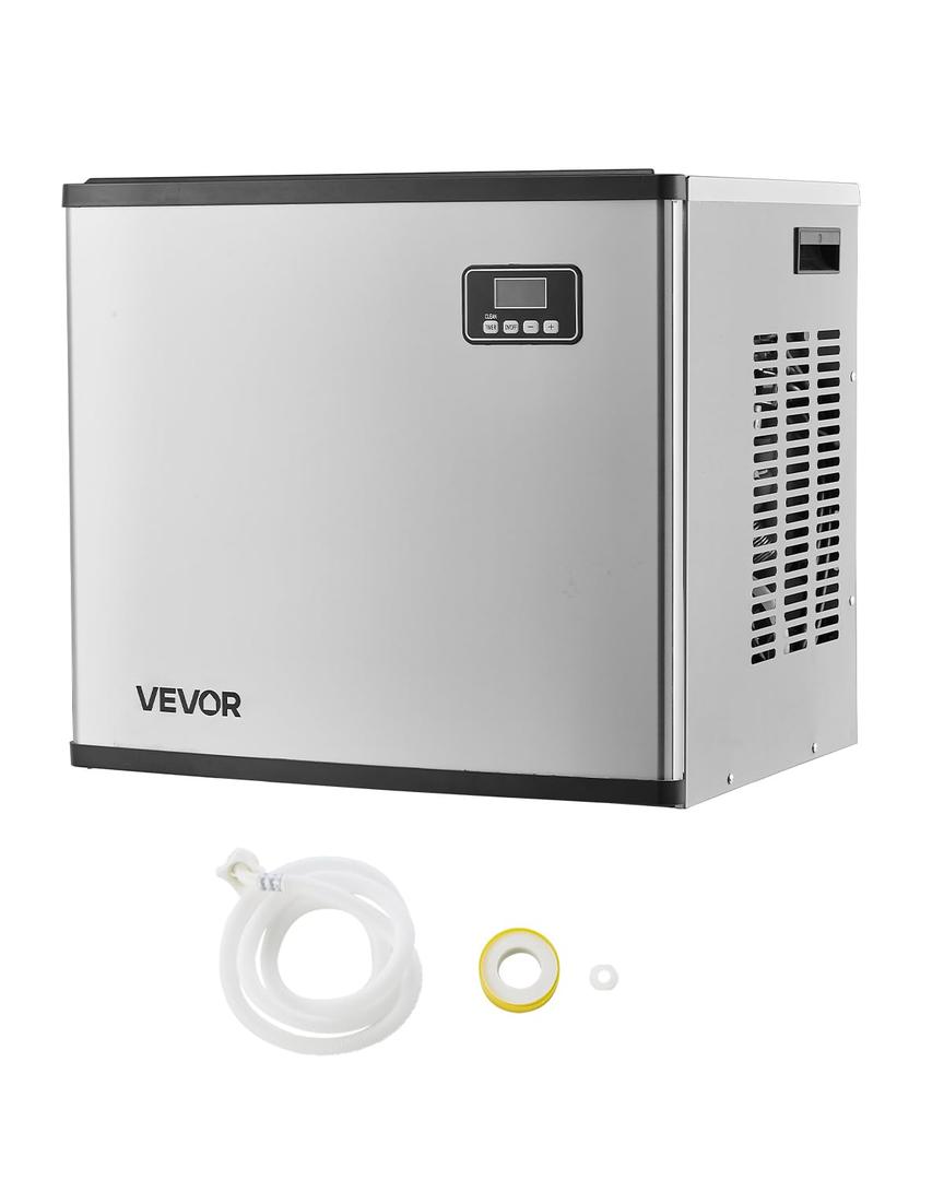 VEVOR Commercial Ice Maker Machine - Head, 360 Lbs/Day Stainless Steel Ice Machine with Self-Cleaning, Scheduled Ice-Making, Adjustable Thickness, Ideal for Restaurant Bar Cafe Hotel - Head Only (New-360LBS/24H)