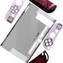 Deal4GO Semi Translucent Hard Protective Case Shell w/Joy-con Controller Cover Replacement for Nintendo Switch Console HAC-001 (Black)