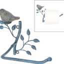 Owlgift Wall Mounted Metal Toilet Tissue Holder w/Ceramic Bird, Roll Organizer for Bathroom - Turquoise (One Size)
