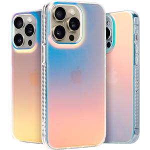 LONLI Hue - for iPhone 14 Pro Max Case - Fluorescent Coloful Holographic Iridescent Phone Case - [360 Shock-Absorbent Bumper] - Cute, Unique and Aesthetic Phone Cover for Women and Girls