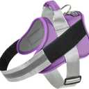 Dog Harness, No-Pull Reflective Dog Vest, Breathable Adjustable Pet Harness with Handle for Outdoor Walking - No More Pulling, Tugging or Choking (Lavender, Small (Pack of 1))