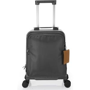 UNIKER Laptop Briefcase with Cup Holder,Small Rolling Suitcase for Work,Carry On Luggage 17x12x10,16 Inch Suitcases with 4 Spinner Wheels,Rolling Teacher Bag Grey