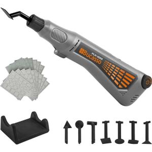 Cordless Pen Sander, Variable Speed and USB Charging with LED Light, Multi-Purpose Power Tool for Sanding, Polishing, Finishing, DIY Crafts (Grey)