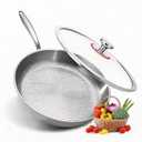 Ptacivow 9.4" Titanium Pans for Cooking Pure Healthy Titanium Frying Pan